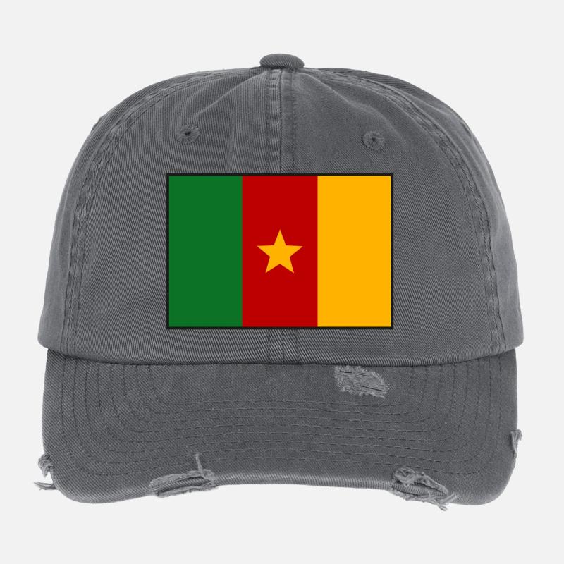 Cameroon Flag Flexfit Vintage Destroyed Cap