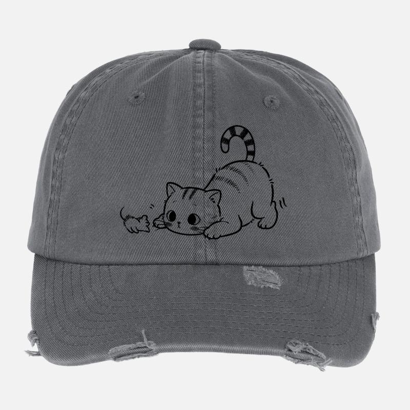 Pounce Mode Activated Flexfit Vintage Destroyed Cap