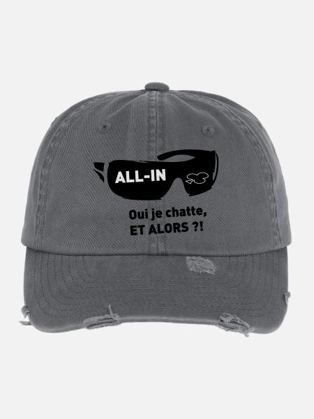Chance - Flexfit Vintage Destroyed Cap - dark grey - Front