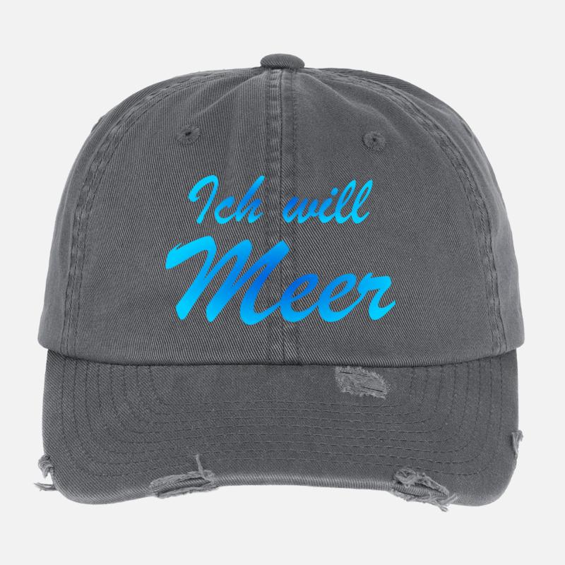 Ich will Meer - Flexfit Vintage Destroyed Cap - Dunkelgrau
