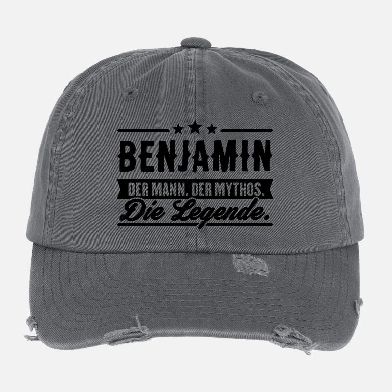 Man Myth Legend Benjamin Flexfit Vintage Destroyed Cap