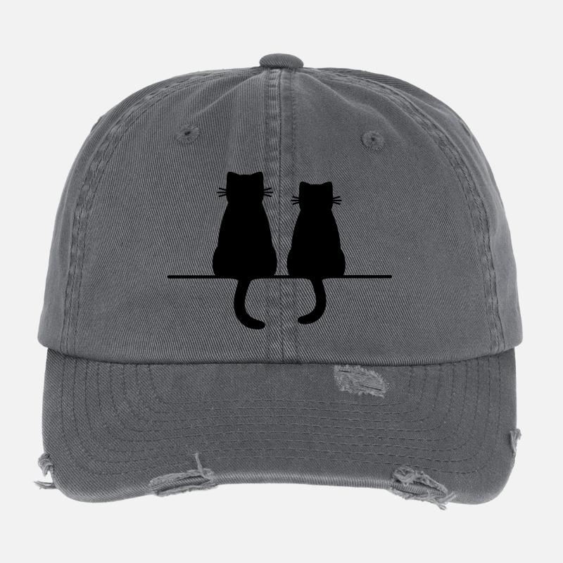 Cadeau d'amour d'amitié de chat de chats de chat Casquette vintage effet usé Flexfit