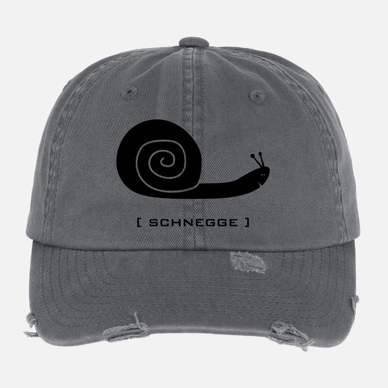 schnegge schnecke kriechtier snail liebling schatz Flexfit Vintage Destroyed Cap