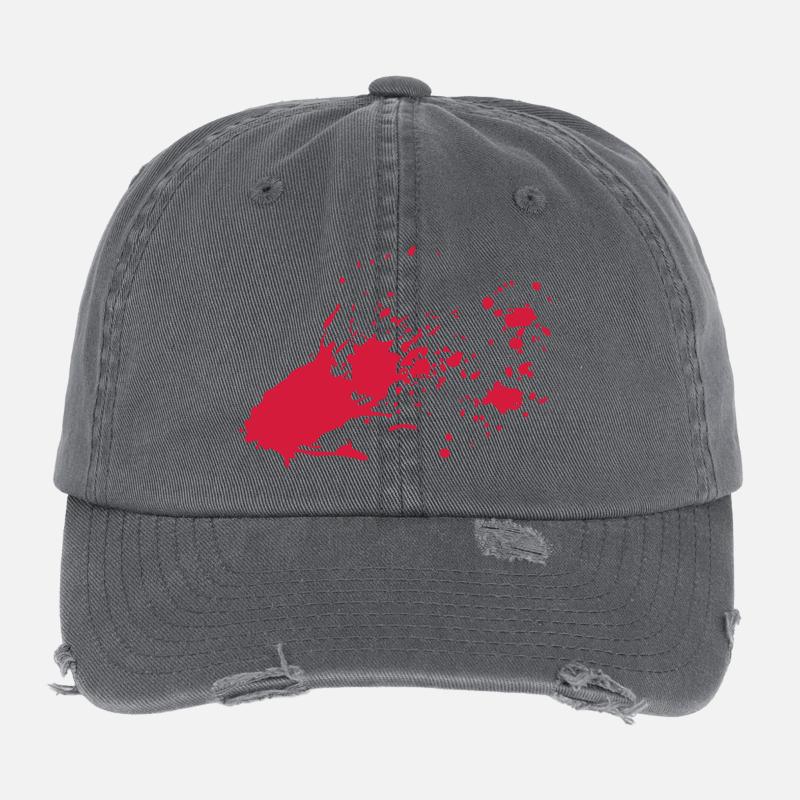 éclaboussures de sang Casquette vintage effet usé Flexfit