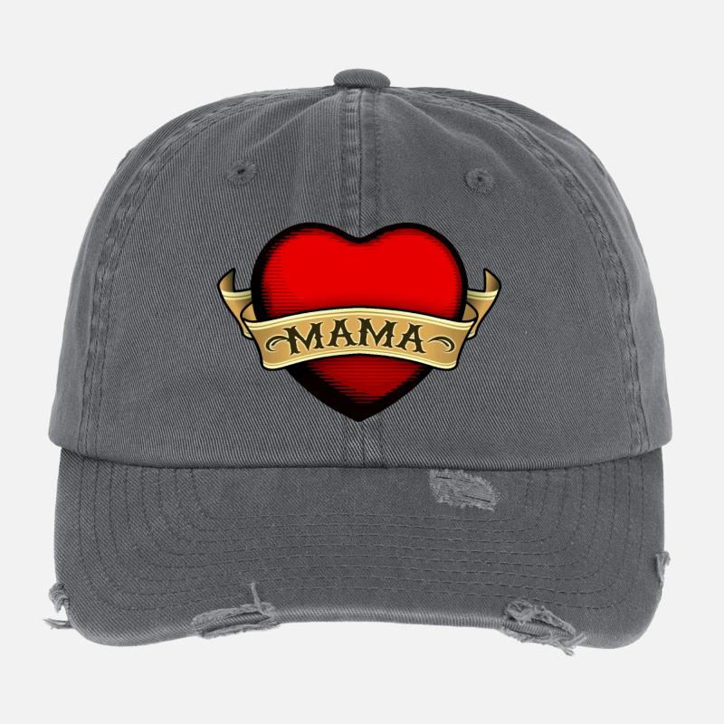 design mama mom mutter Flexfit Vintage Destroyed Cap