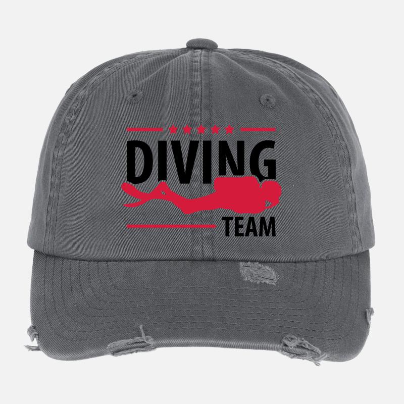 diving_team_c2 Flexfit Vintage Destroyed Cap