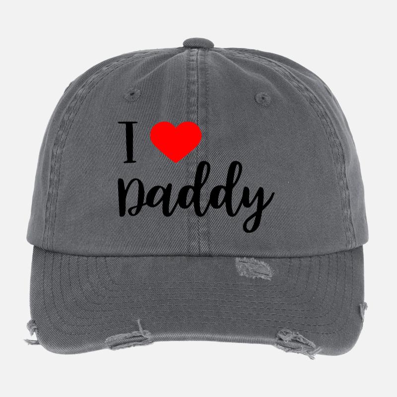 i love daddy Flexfit Vintage Destroyed Cap