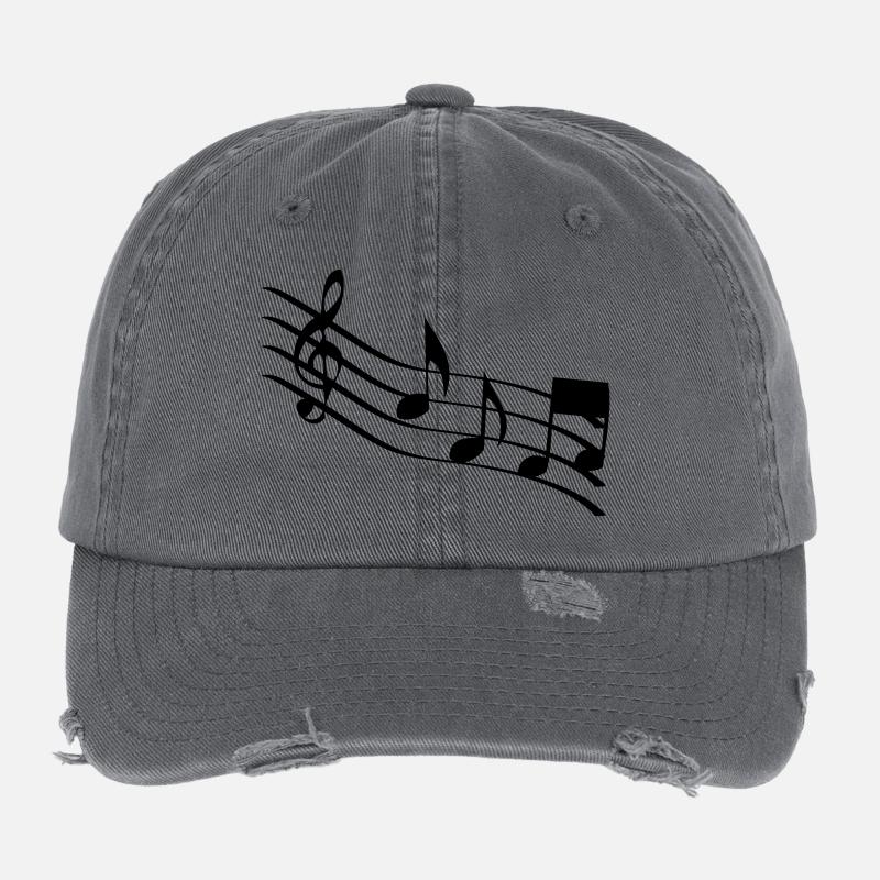 musiknoten Flexfit Vintage Destroyed Cap