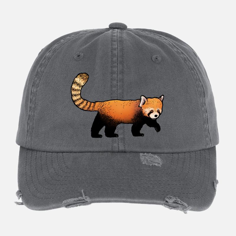 Panda Roux / Red Panda 02 Casquette vintage effet usé Flexfit