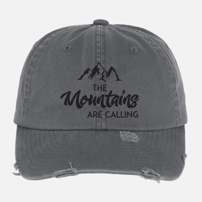 The Mountains Are Calling Flexfit Vintage Destroyed Cap