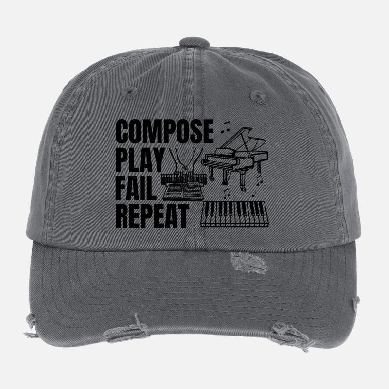 Pianist tägliche Routine Flexfit Vintage Destroyed Cap