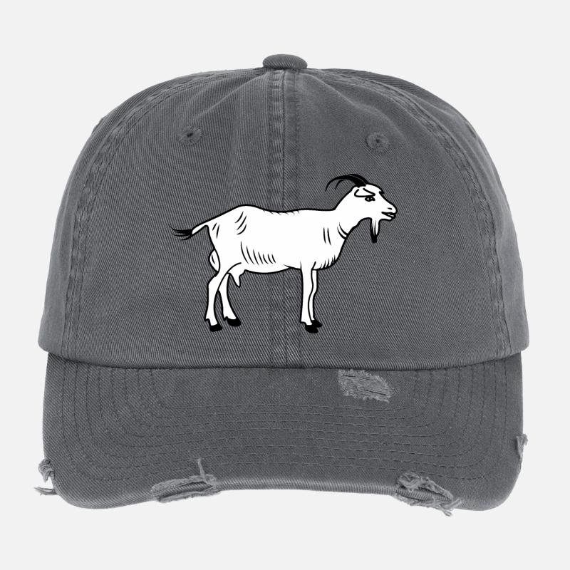 Chèvre blanche Casquette vintage effet usé Flexfit