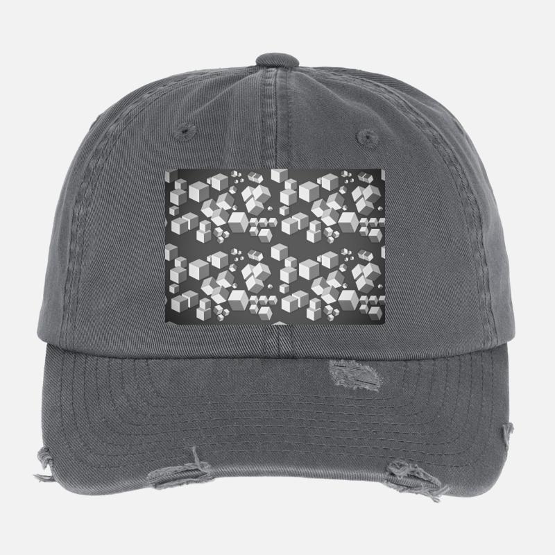 Motif déco gris-blanc Casquette vintage effet usé Flexfit