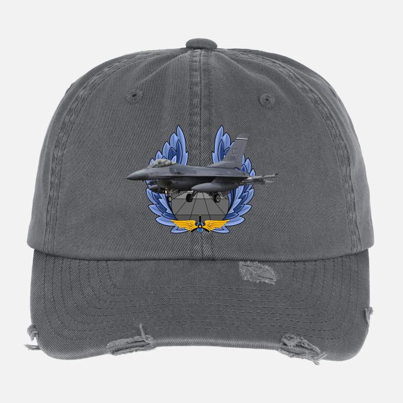 F-16 Fighting Falcon Flexfit Vintage Destroyed Cap