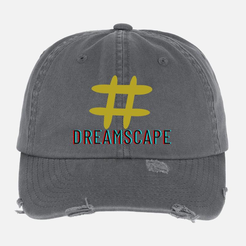 Dreamscape hatch tag slogan Flexfit Vintage Destroyed Cap