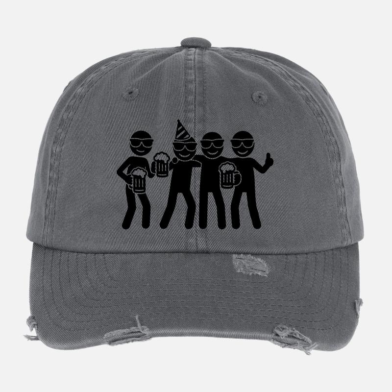 Birthday Group Party Flexfit Vintage Destroyed Cap