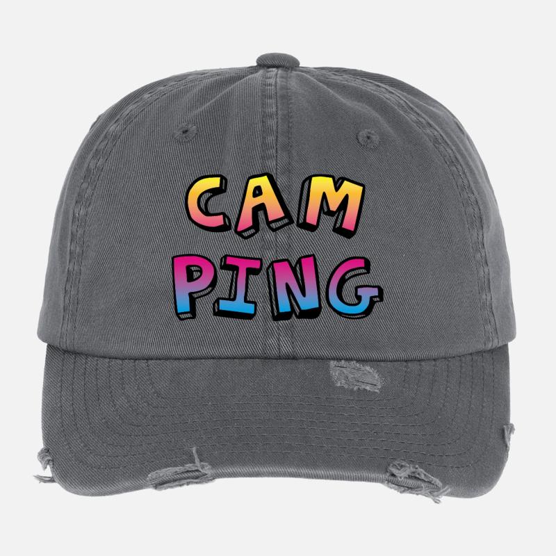 Camping Comic Caravan Van Life Motorhome Course Casquette vintage effet usé Flexfit