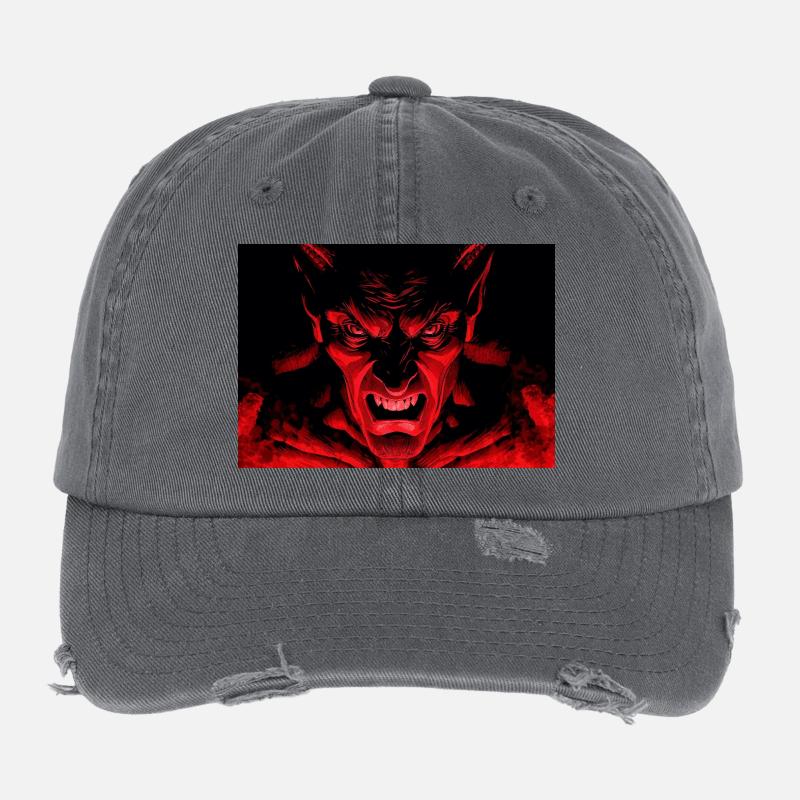 The Devil Flexfit Vintage Destroyed Cap