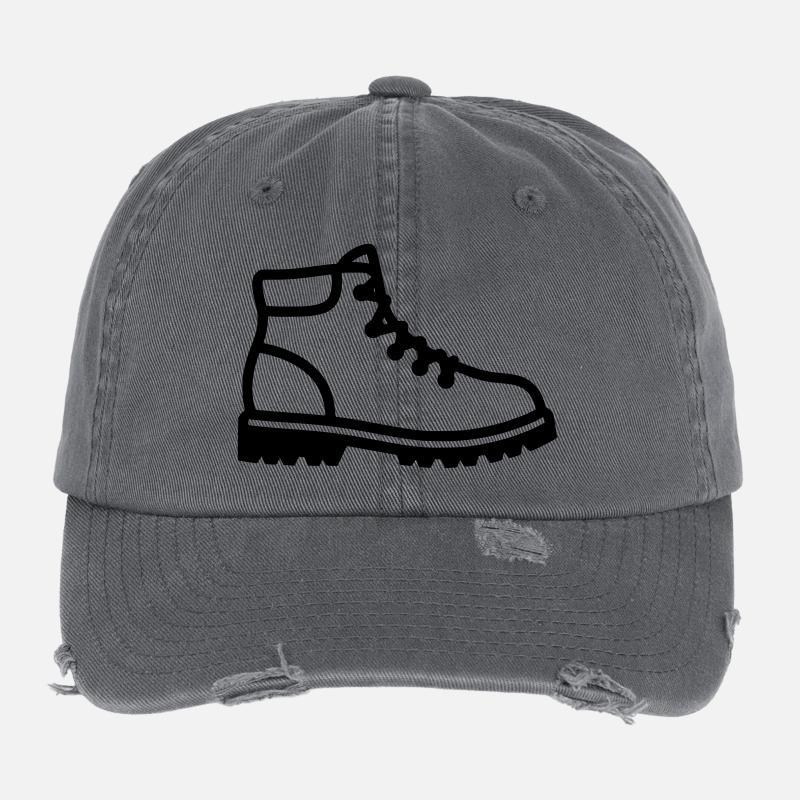 Hiking Boots Shoe Profile Flexfit Vintage Destroyed Cap