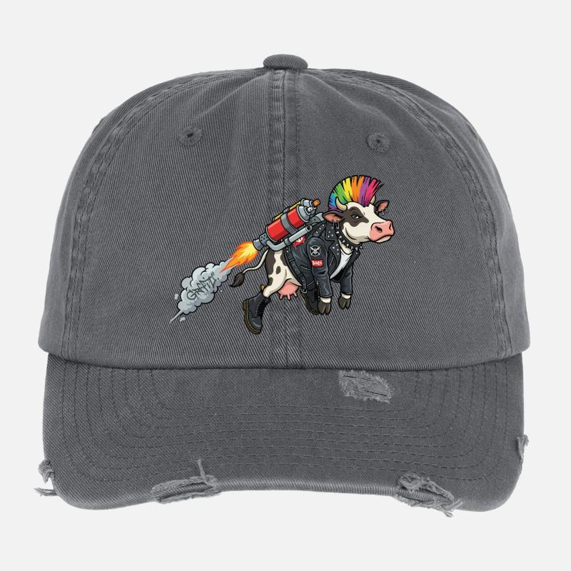 Grafitti Punk Punk Volant Casquette vintage effet usé Flexfit