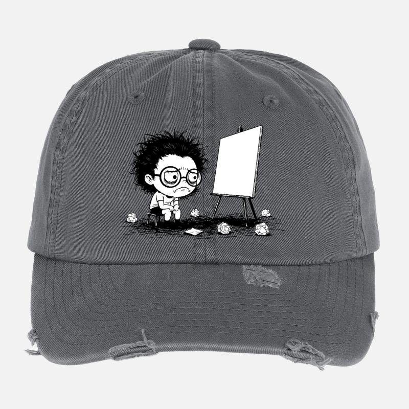 Artist Creative Blocking Empty Canvas Manga Flexfit Vintage Destroyed Cap
