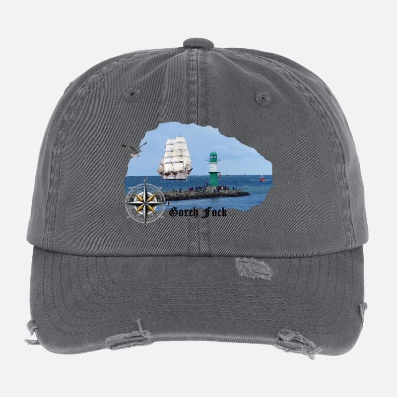 Segler & Leuchtturm an der Nordsee Flexfit Vintage Destroyed Cap