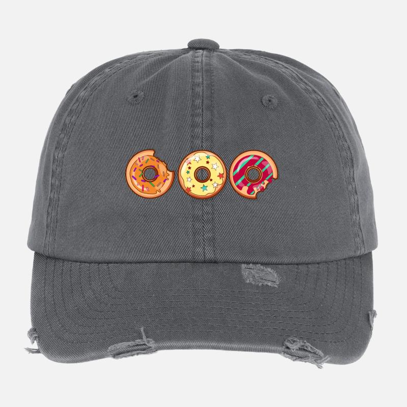 Donut Muffin gâteau cool idée cadeau Stained Casquette vintage effet usé Flexfit