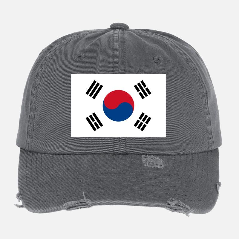 Drapeau de la Corée du Sud Casquette vintage effet usé Flexfit