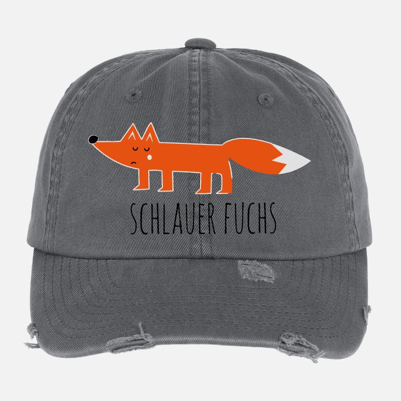 schlauer fuchs cunning fox comic lustige sprüche Flexfit Vintage Destroyed Cap