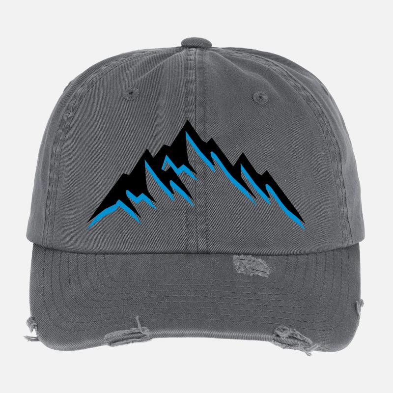mountains design Flexfit Vintage Destroyed Cap