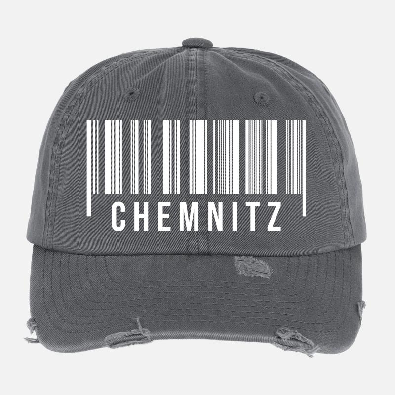Erzgebirge Strichcode Chemnitz Flexfit Vintage Destroyed Cap