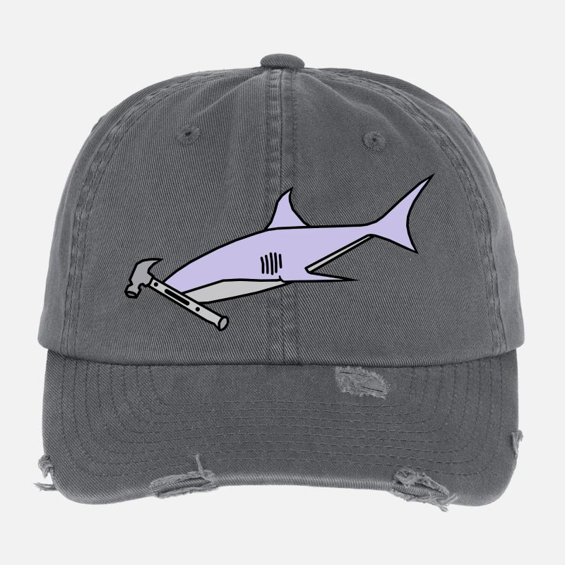Requin à tête marteau Casquette vintage effet usé Flexfit