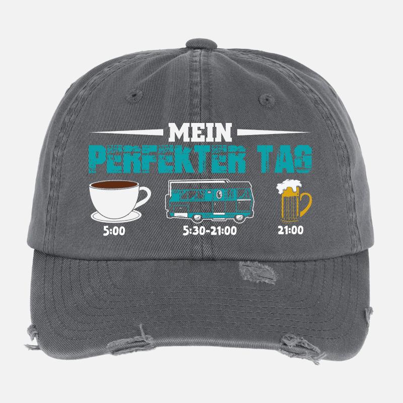 Camper Camping Caravan Saying Flexfit Vintage Destroyed Cap