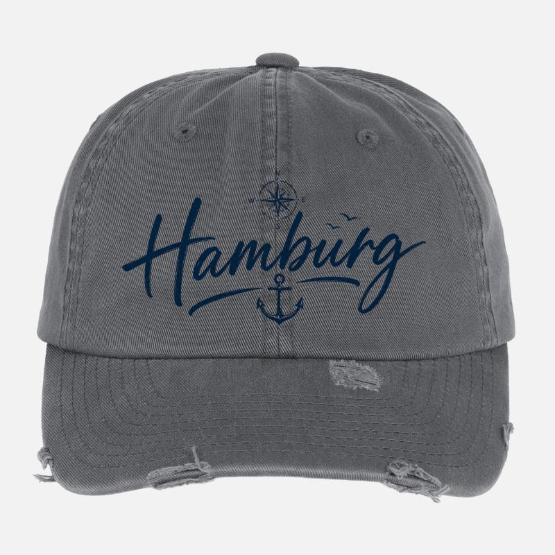 Hamburg Anker - Flexfit Vintage Destroyed Cap - Dunkelgrau