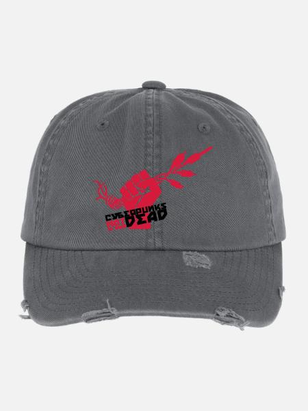 Cyberpunks not dead - Flexfit Vintage Destroyed Cap - Dunkelgrau - Vorne