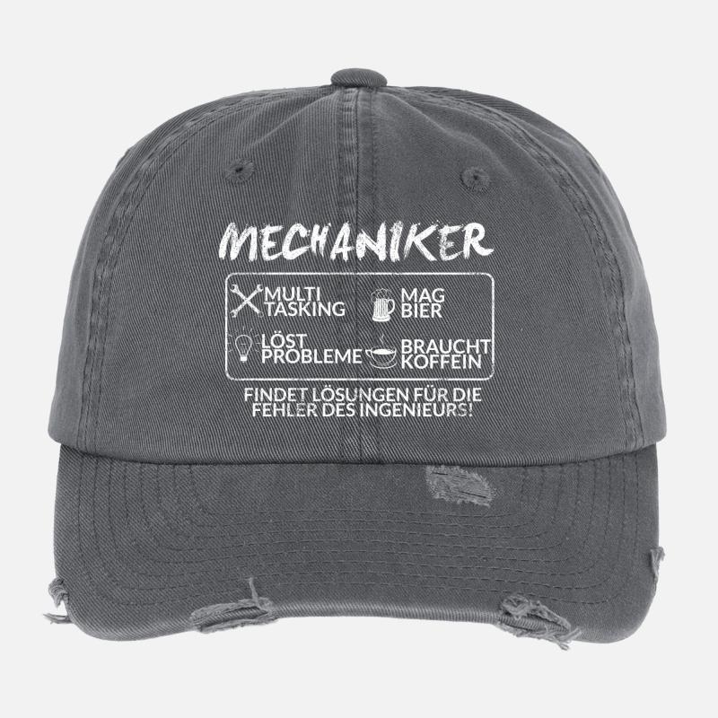 Mechaniker - Flexfit Vintage Destroyed Cap - Dunkelgrau