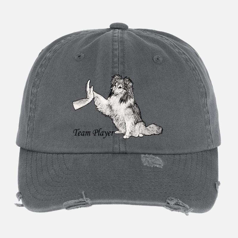 Team player Sheltie2 Flexfit Vintage Destroyed Cap