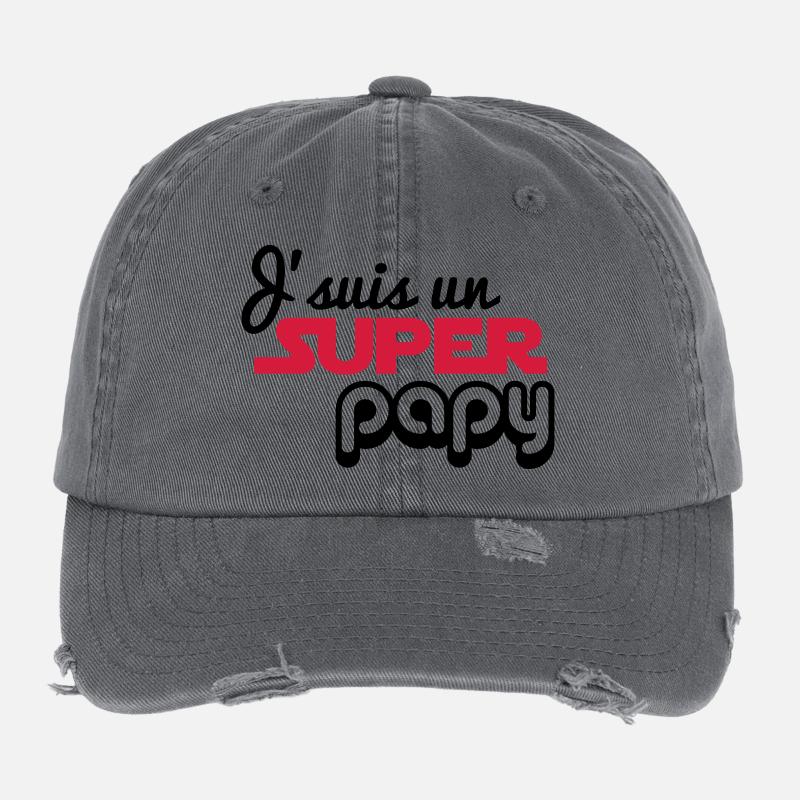 J'suis un super papy - grand-père Casquette vintage effet usé Flexfit