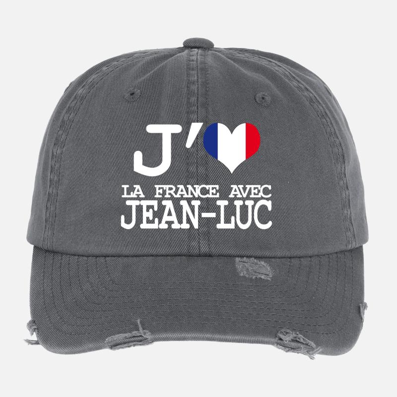 Ich liebe Frankreich mit Jean Luc Flexfit Vintage Destroyed Cap