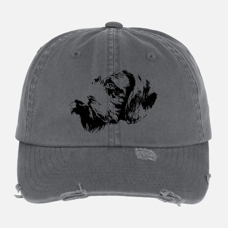 Deutsch-Drahthaar - Flexfit Vintage Destroyed Cap - Dunkelgrau