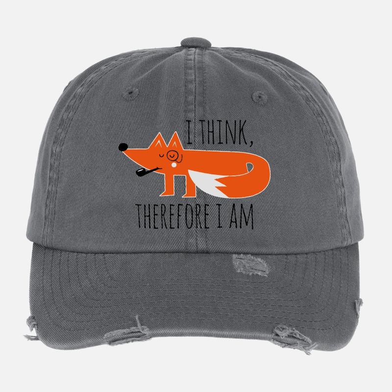 Fuchs Fox Philosophie sprüche geek nerd Flexfit Vintage Destroyed Cap