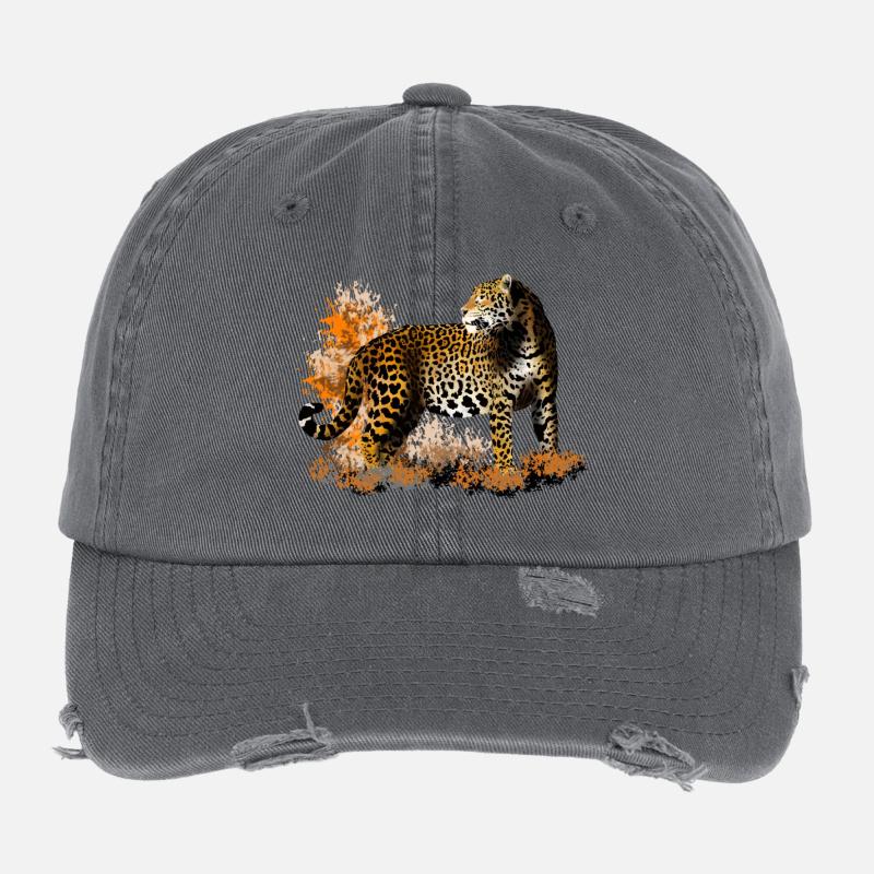 leopard Flexfit Vintage Destroyed Cap