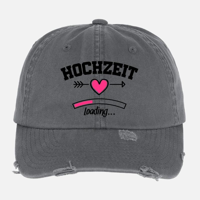 hochzeit loading herz Flexfit Vintage Destroyed Cap