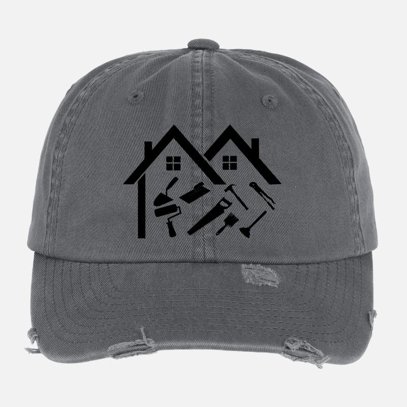 Baufirma Handwerker Flexfit Vintage Destroyed Cap