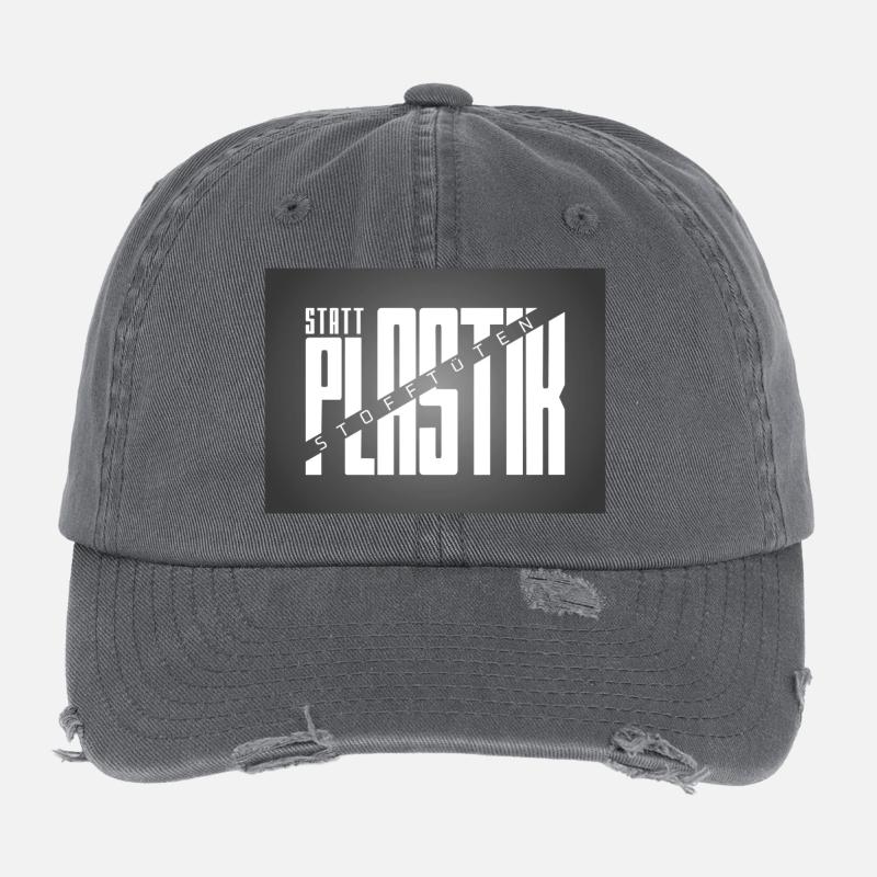 Umweltbewusst - Flexfit Vintage Destroyed Cap - Dunkelgrau