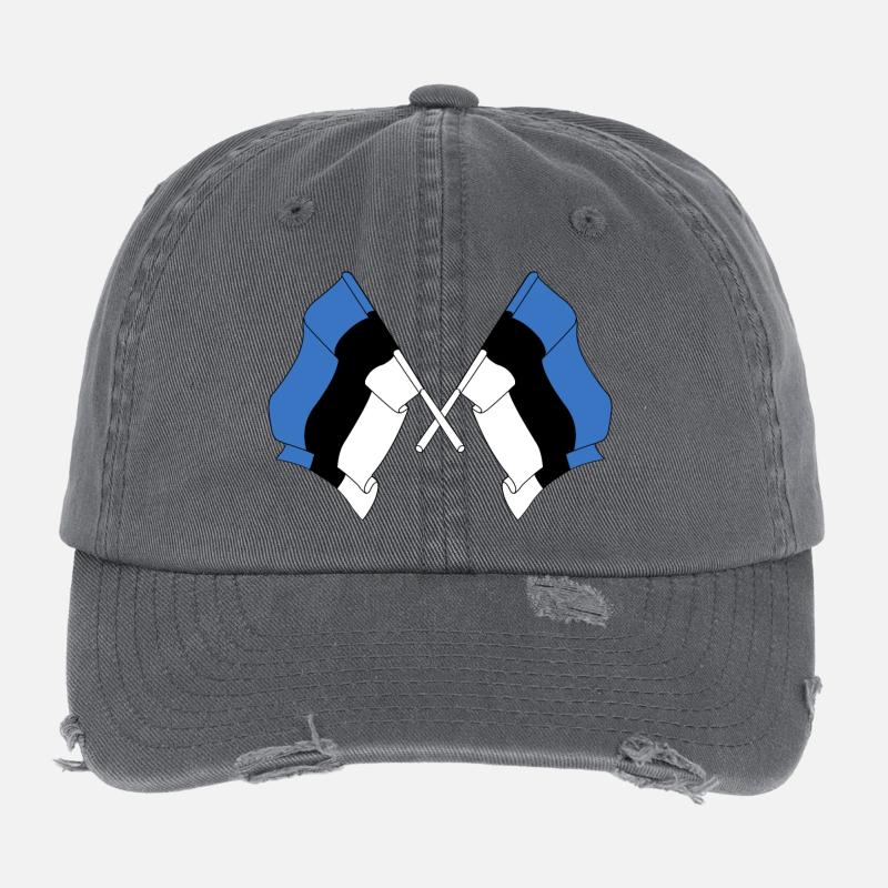 Two flags Estonia Flexfit Vintage Destroyed Cap