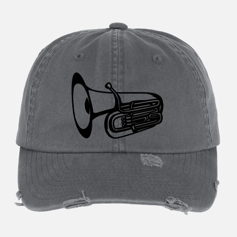 Dessin de tuba Casquette vintage effet usé Flexfit