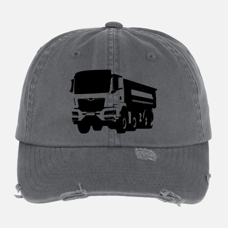 Trucker Leben LKW Fahrer Flexfit Vintage Destroyed Cap