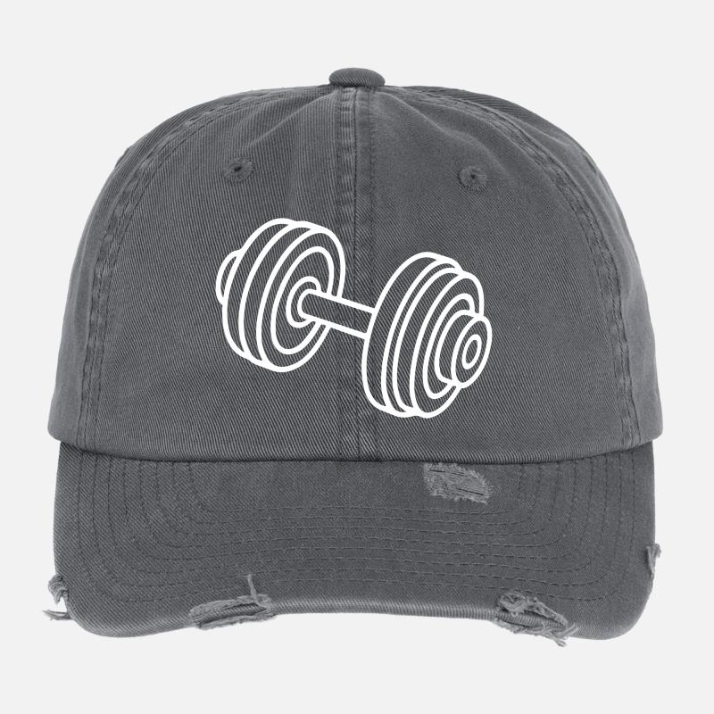 Icône de poids d’haltères Casquette vintage effet usé Flexfit