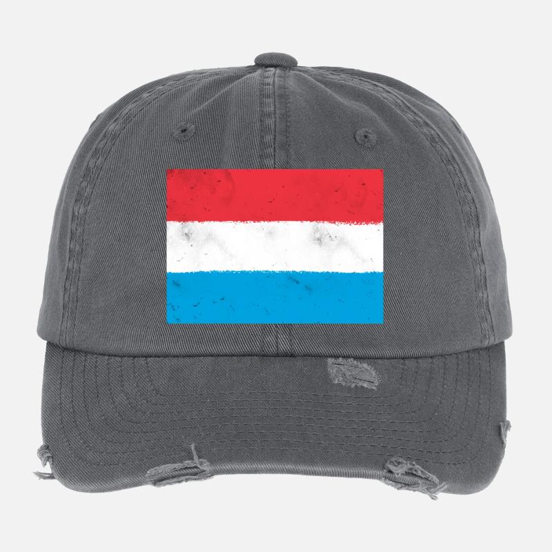 Drapeau du Luxembourg Casquette vintage effet usé Flexfit